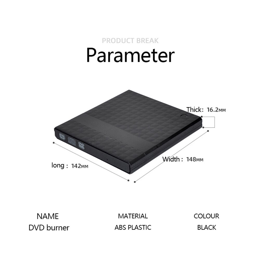 KuWFi-grabador de DVD externo USB 3,0 tipo C, Unidad óptica, reproductor de CD/DVD ROM para ordenador portátil, MACs OS, Windows XP/7/8/10