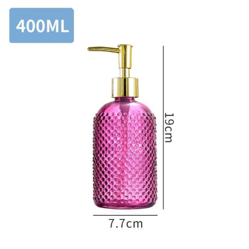 Clear Soap Dispenser Bottle Refillable Liquid Hand Soap Shampoo Dispenser for Bathroom Kitchen: rose red