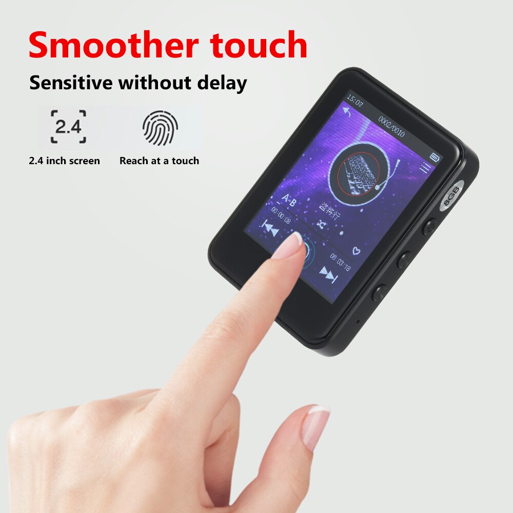 JWD JWM-110 MP3 Player Portable Digital Music Player Touch Screen FM Radio Support Bluetooth Recording E-book Reading MP3 Player