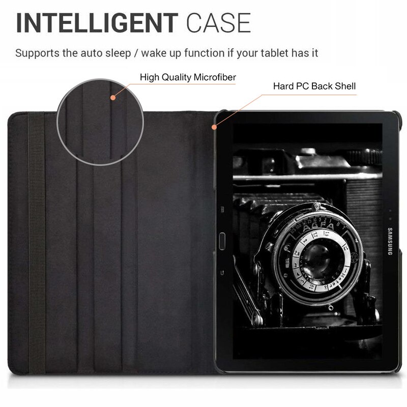 For Samsung Galaxy Tab Pro 10.1 inch T520 T525 T521 Note P600 P601 P605 Tablet Case 360 Rotating Bracket Leather Cover