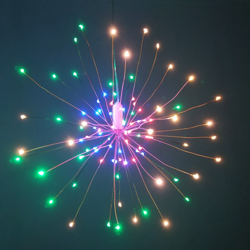 Festivaali roikkuu starburst merkkijono valot 100-200 lediä tee itse ilotulitus kupari keiju seppele jouluvalot ulkona vilkkuva valo: Vaihdettavissa / 150 lediä