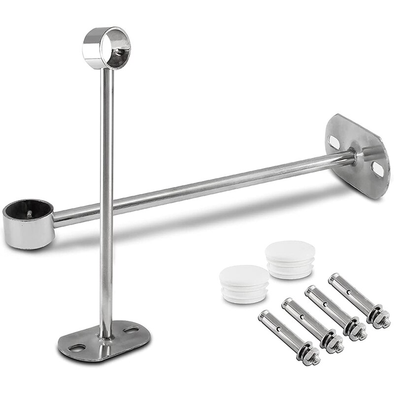 Plafond-Beugel, Garderobe Pijp Beugel, Garderobe Stang Hendel Ondersteuning Houder Pijp Flens Socket 2 Stuks