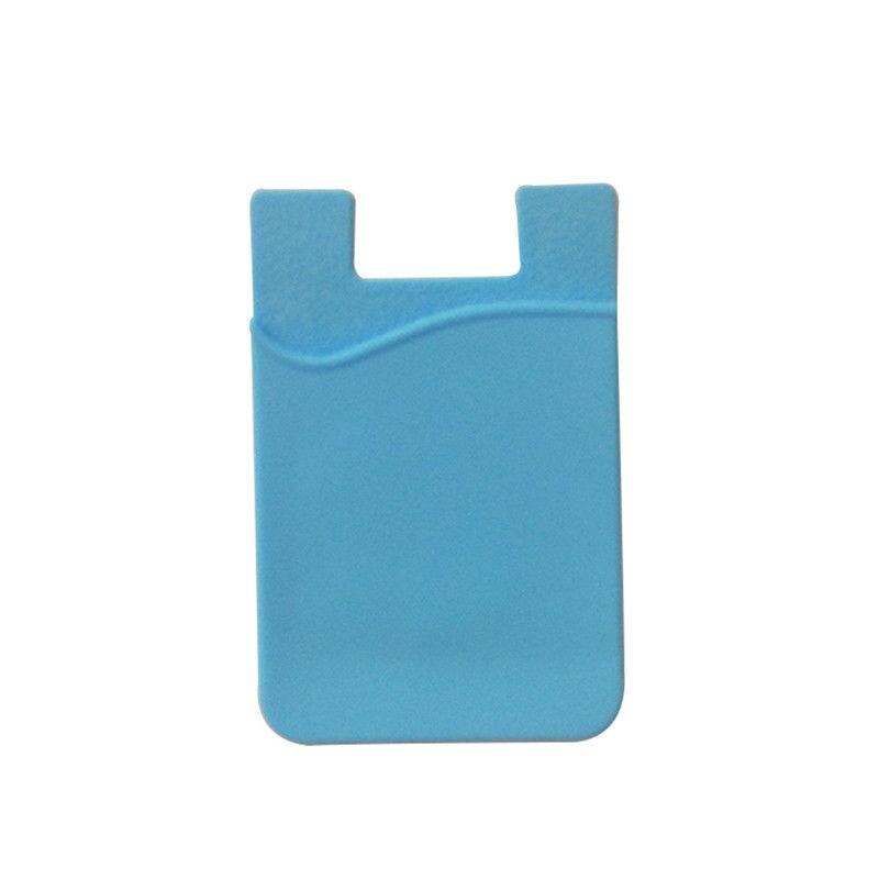Einfache Klebstoff Silikon Aufkleber Karte Beutel Tasche Geld Tasche fallen für praktisch Smartphone: Himmel Blau