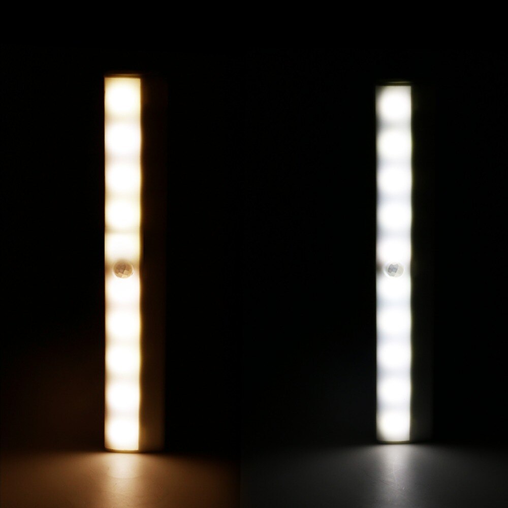 Ir infraröd rörelsesensorlampa led nattlampa med rörelsesensor toalettlampa 10 leds garderobsarmatur