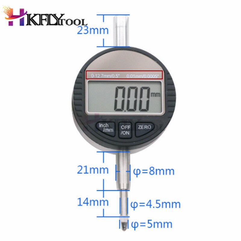 digital indicator Electronic Micrometer Digital Micrometro Metric/Inch Range 0-12.7mm/0.5&quot; Dial Indicator Gauge With Retail Box