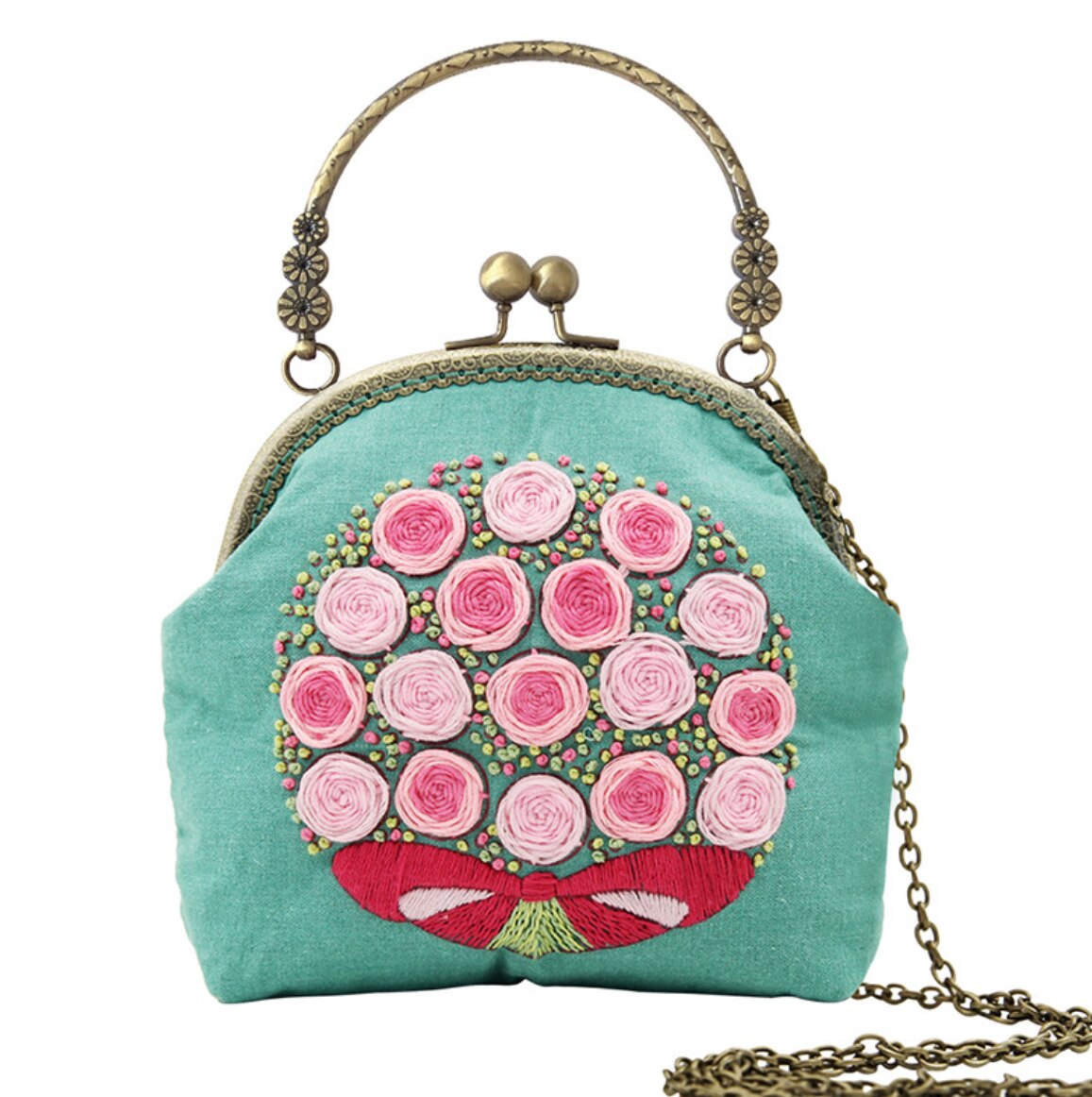 Chinesisch Einfach Stickerei DIY Blume Taschen Brieftasche Handtasche Kreuz Stich setzt Bausatz Hand NäHenne Handgemachte Handtasche Kreative: 12 müssen nähen du selber