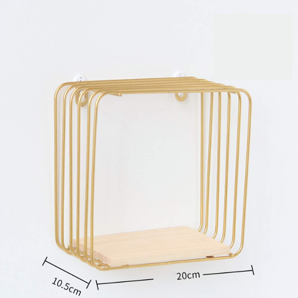 Estante decorativo de Metal de estilo nórdico estante de almacenamiento redondo estantes de decoración de pared del hogar maceta con adornos soporte estante: Square