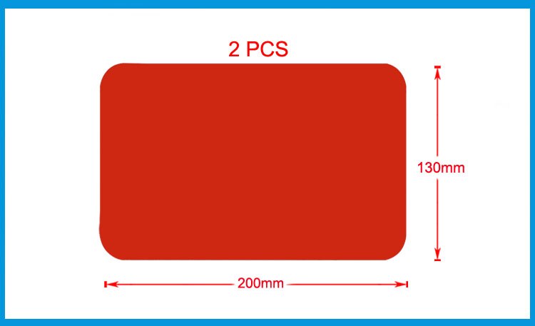 2 stk 200*130mm oppustelige plastbåd kajak pvc reparation patch kit med lim vandtæt patch rib kano jolle luftseng: 2 røde pletter 1 lim