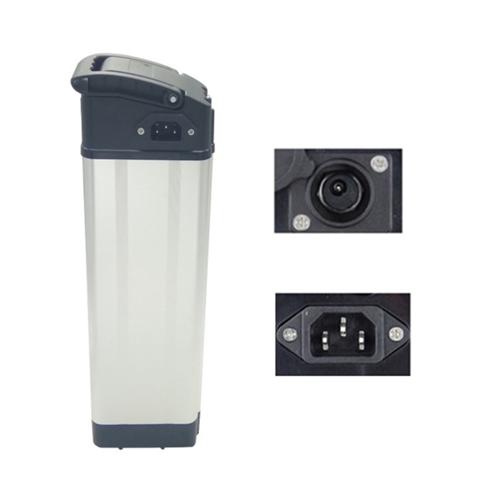 E-bike Battery Box Protective Storage Case Electric Bike 36V 48V Aluminum Alloy DC Charging Port Holder Case E-bike Accessories