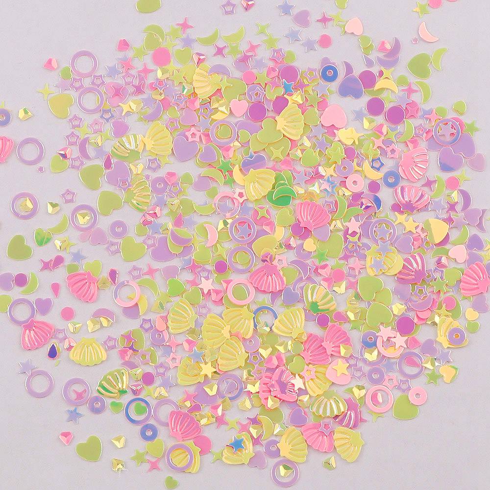 1 lot 10g Colorful Mix Shell Star Heart Moon Sequins Pieces Modeling UV Resin Epoxy Mold DIY Jewelry Filling For DIY Jewelry: 14