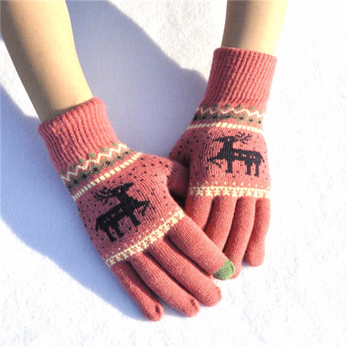 Wecute Winter Warm Handschoenen Over 12 Jaar Kind Tiener Kerst Handschoenen Festival Persoonlijkheid Elanden Voegen Fluwelen Warm Te Houden: Rood