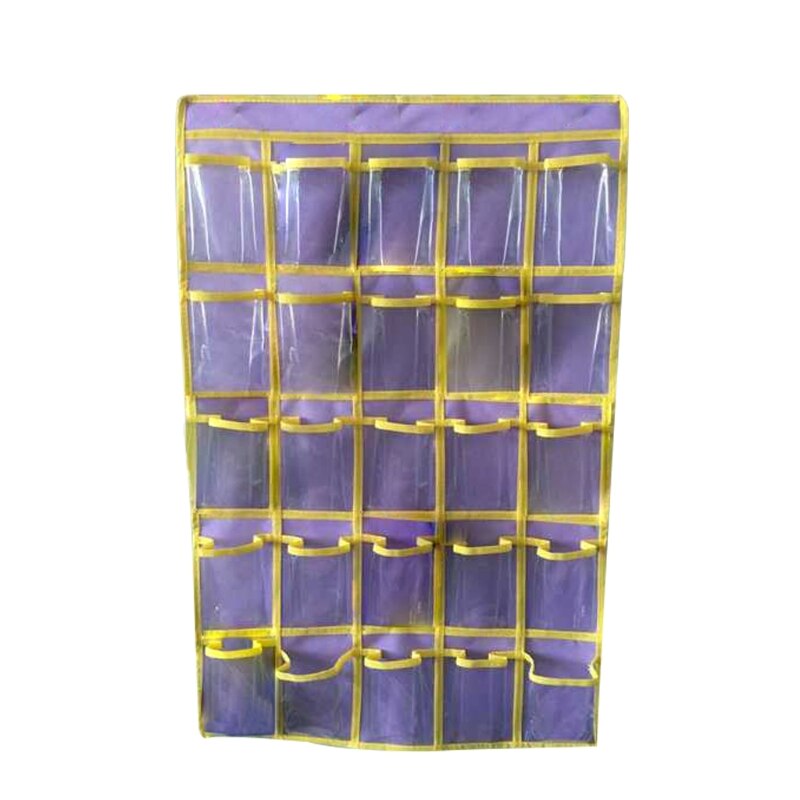 Classroom Pocket Chart for Cellphone Useful for Meeting Room Office University: Purple