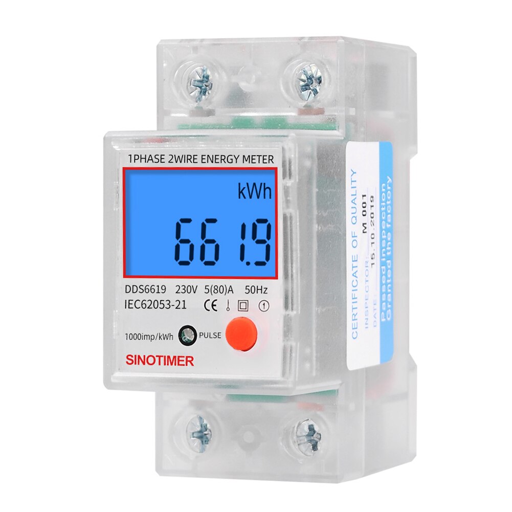 Elektrische Socket Analyzer Din Rail Eenfase Lcd Digitale Stroomverbruik Power Factor Elektrische Energie Ampèremeter Voltmeter