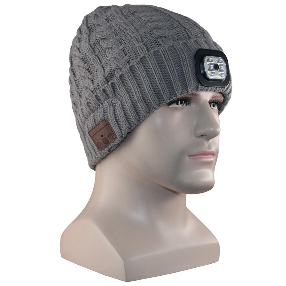 Draadloze bluetooth-muts met muziek, gebreide muts voor buitensporten en hardlopen