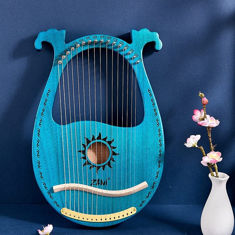 Zani Lier Harp,16 String Mahonie Lier Harp,16 String Lier Unieke Patronen Gesneden Fonetische Symbool, voor Muziek Liefhebbers Beginners,Etc