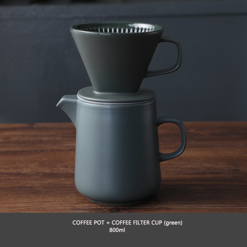 V60-cafetera de conducción manual reutilizable, filtro de gotero de café, conjunto de accesorios para Cocina: green800ML