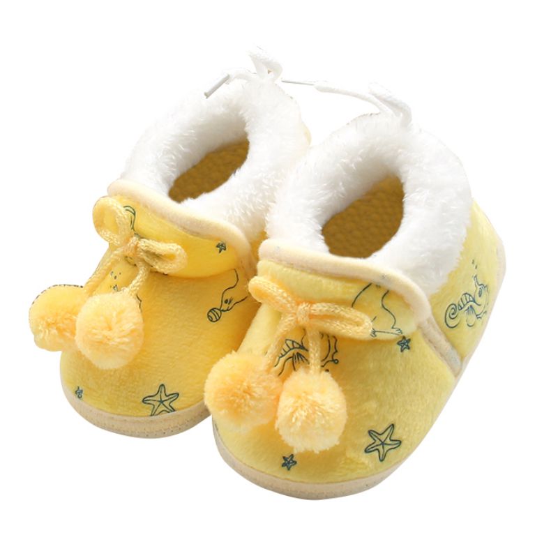 Vinter baby drenge piger bomuld sko plys varme støvler 0-18 måneder: Guld / 0-6 måneder