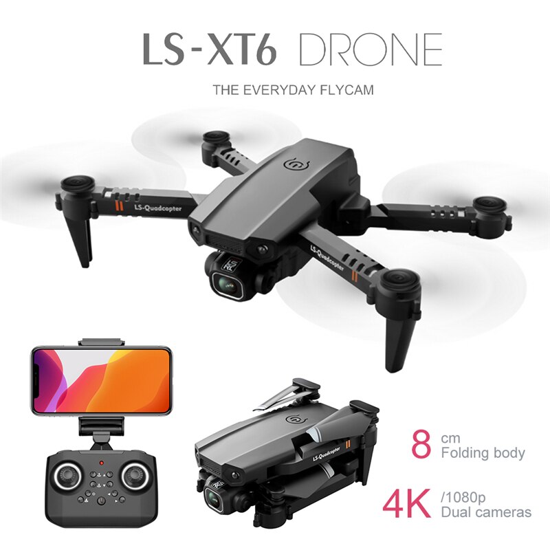 Wecute Xt6 Drone Dual Lens 4k High Definition Aerial Photography Optical Flow Folding Height Remote Control Aircraft Camera Toy