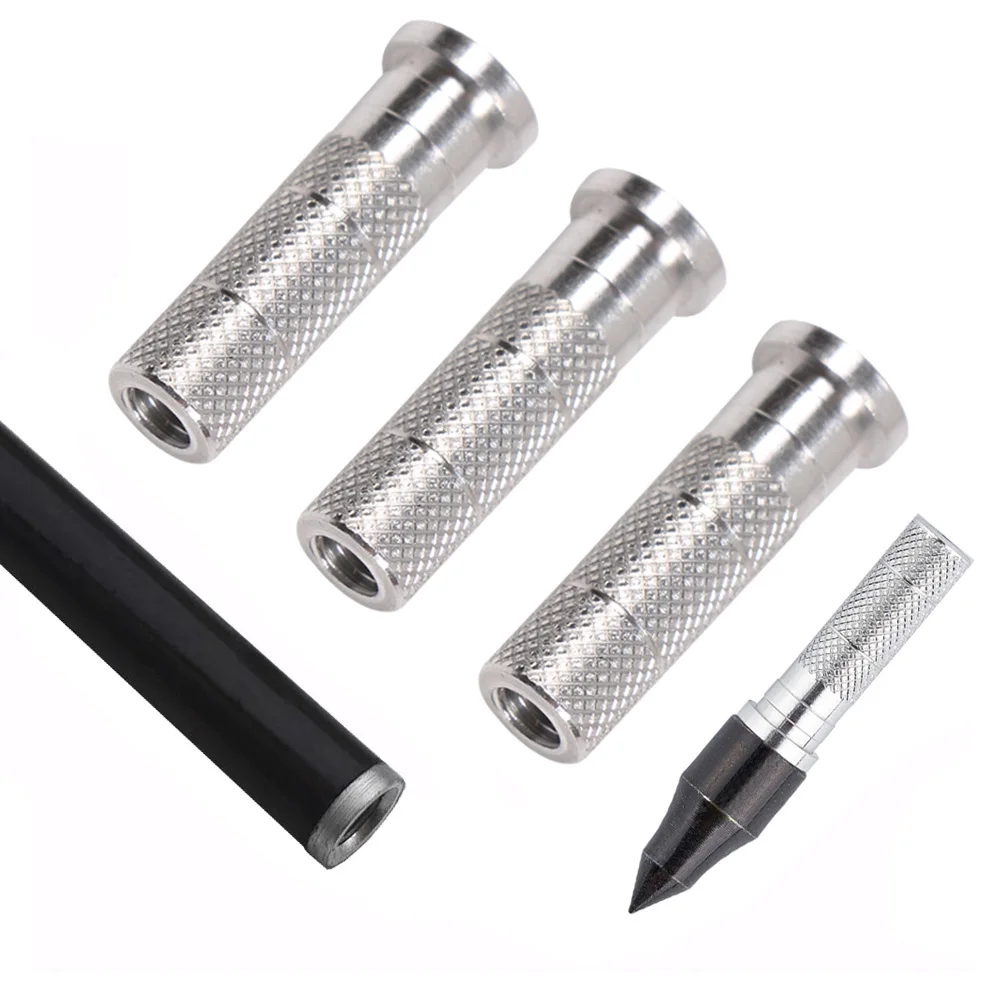 Flecha de tiro con arco, inserción de aluminio para ID 6,2mm/7,6mm, accesorios de eje de flecha de fibra de carbono/fibra de vidrio para flecha de eje de caza, 30 uds.