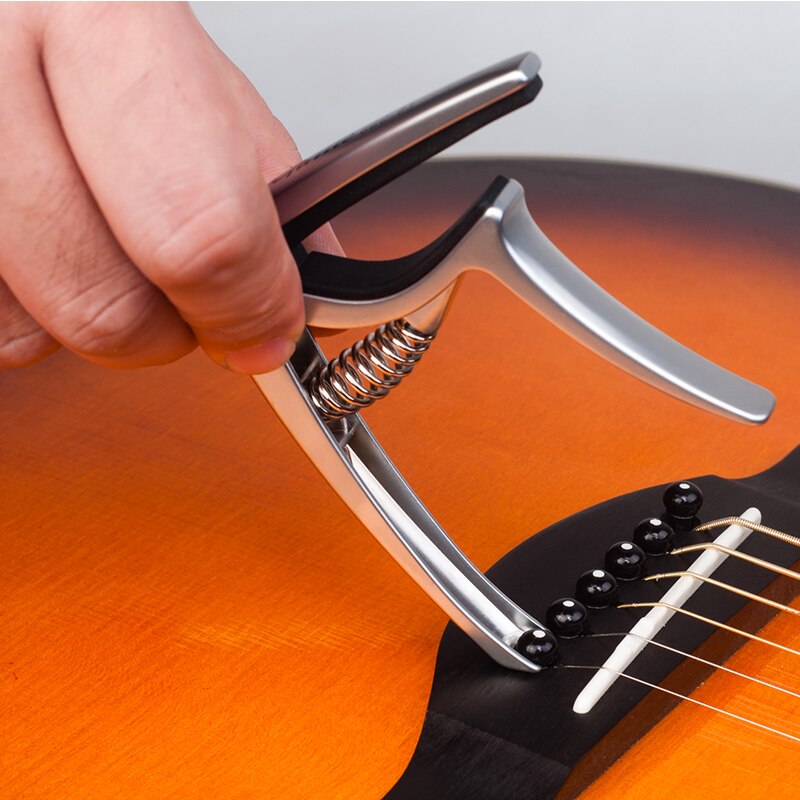 GGC-03 Metal Capo Clips Capo guitarra para guitarra eléctrica acústica cejilla de ukelele guitarra Clip abrazadera de patrón de madera instrumento musical