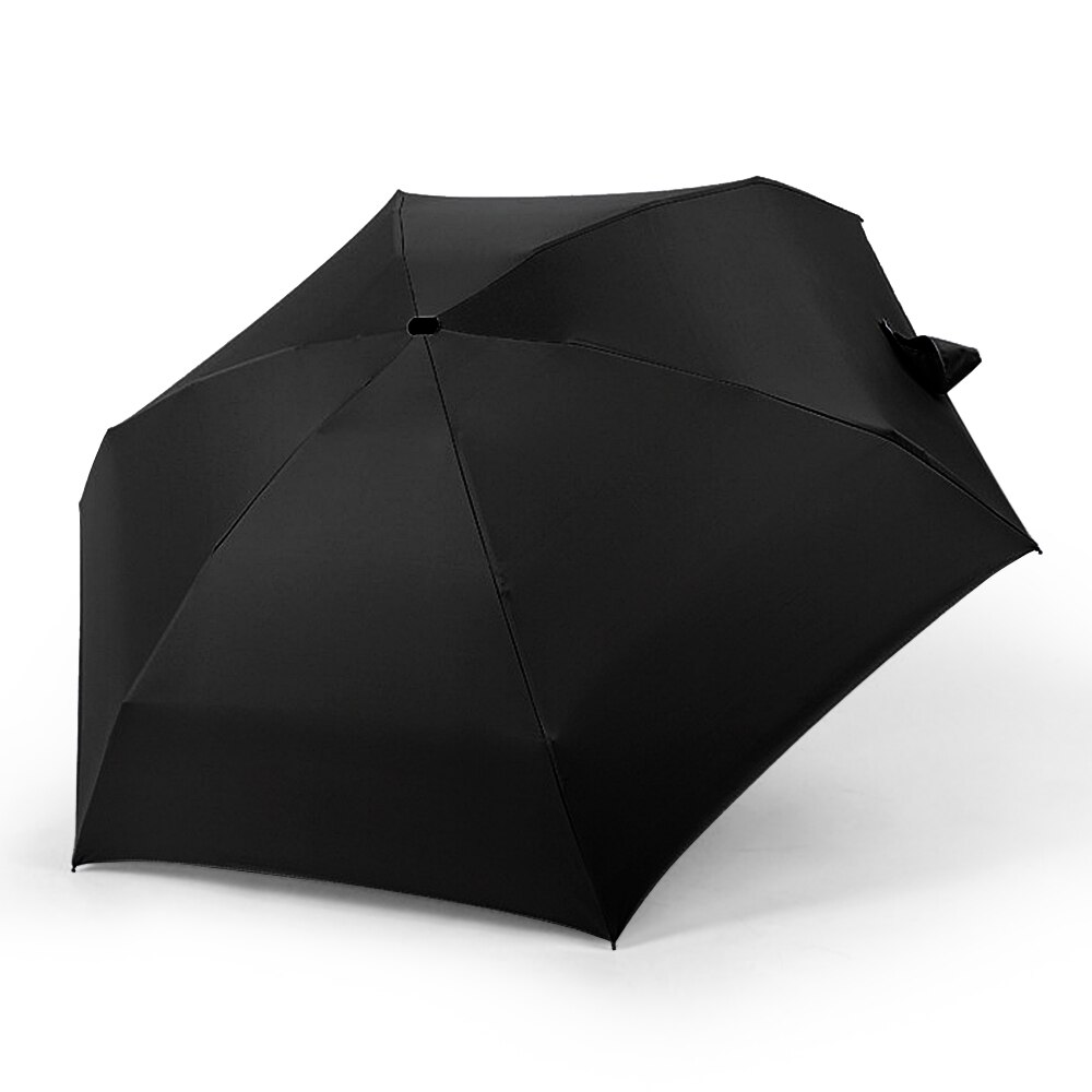 6 Ribs Mini Travel Golf Umbrella Lightweight Folding Umbrella UV Protection Umbrella for Sun Rain Golf Umbrella Men: Black