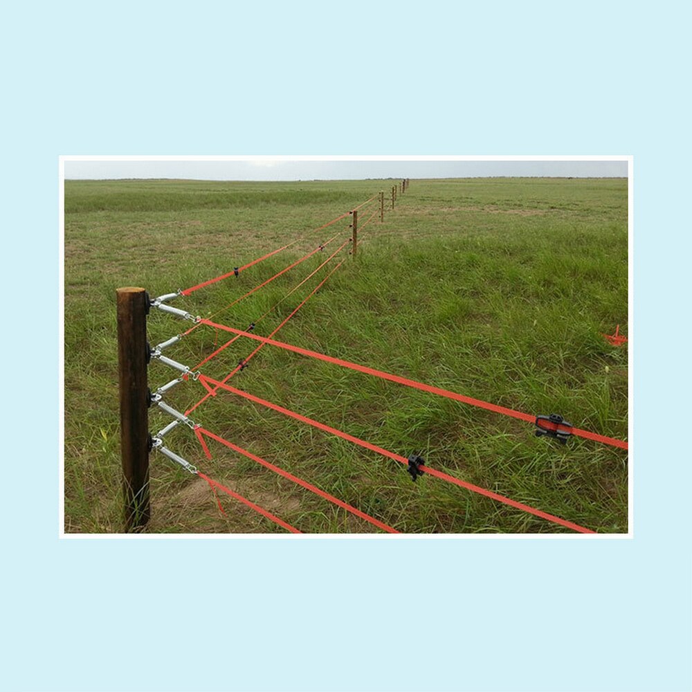 300M Roll Electric Fence Rope Red White Polywire with Steel Poly Rope for Horse Animal Fencing Ultra Low Resistance Wire