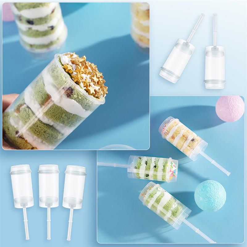 30 stuks ronde push-up cake pop shooter plastic transparante cake houder push pops cake container met deksel voor thuis bakken in de keuken