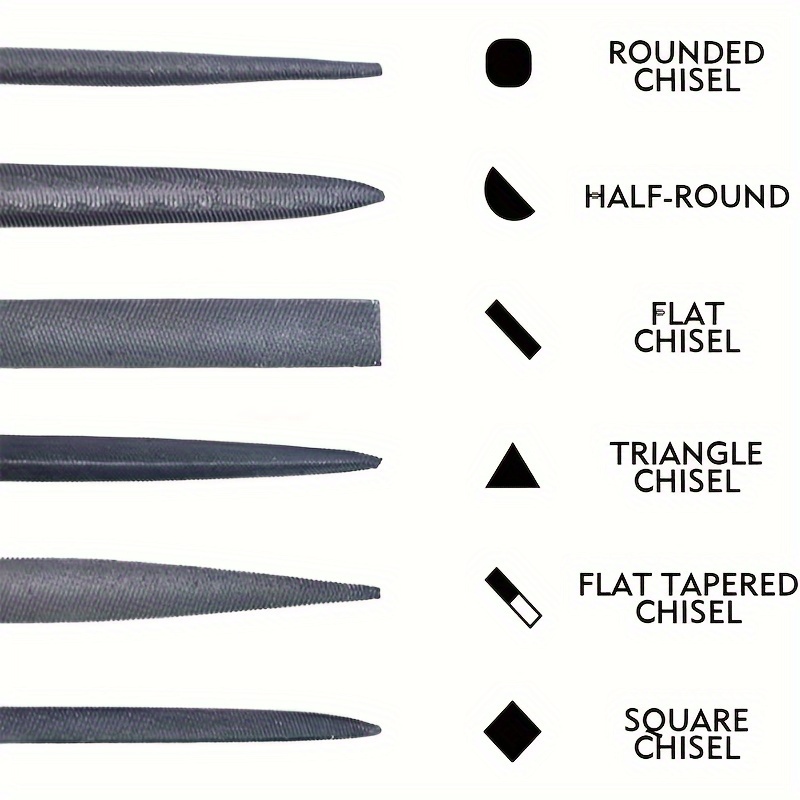 Conjunto de arquivos de agulha premium – arquivos de aço de alto carbono com alças ergonômicas antiderrapantes para arquivamento preciso em madeira, plástico, modelo, Je