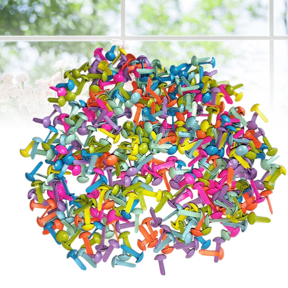 100 Pcs Mini Brads Diverse Kleuren Ronde Brad Pastel Brads Voor Scrapbooking Ambachten Maken Stempelen En Diy-8x20mm: Picture 1