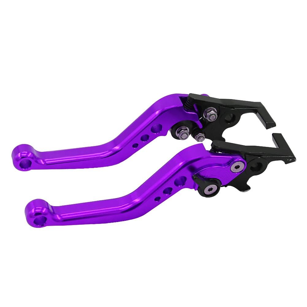 19.5cm 1 Pair CNC Universal Motorcycle scooter brake front disc Rear drum adjustable brake Clutch handle: Purple