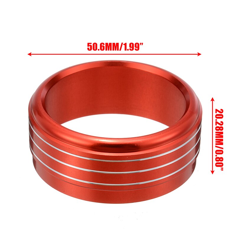 Mayitr 3pcs Red Aluminum A/C Climate Control Knob Ring Covers Sticker For Subaru Impreza Forester WRX/STi
