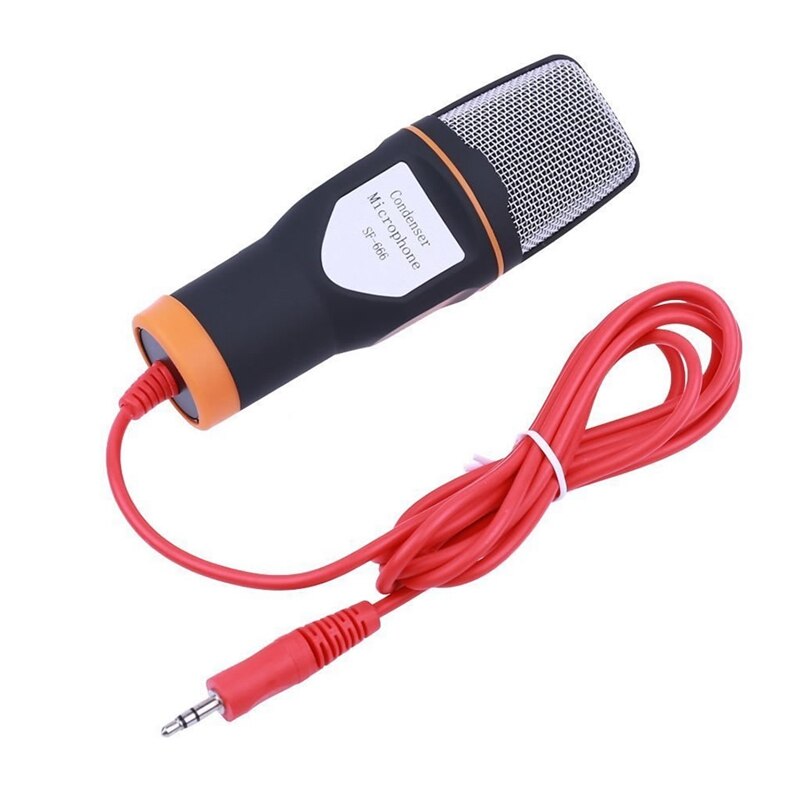 Kondensaattorimikrofoni 3.5mm liitin kotistereo mikrofoni pöytäjalusta tietokoneelle video skype chat pelaaminen podcast-tallennus