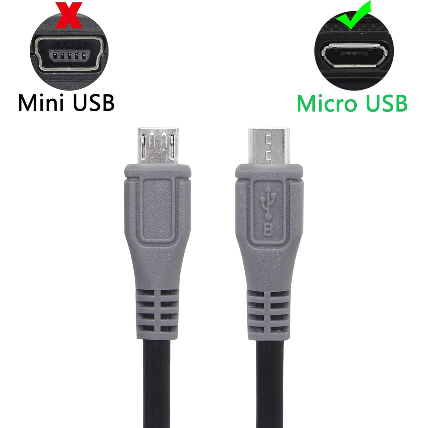 1pc Micro USB Type B Male To Micro B Male 5 Pin Converter OTG Adapter Lead Data Cable 20cm