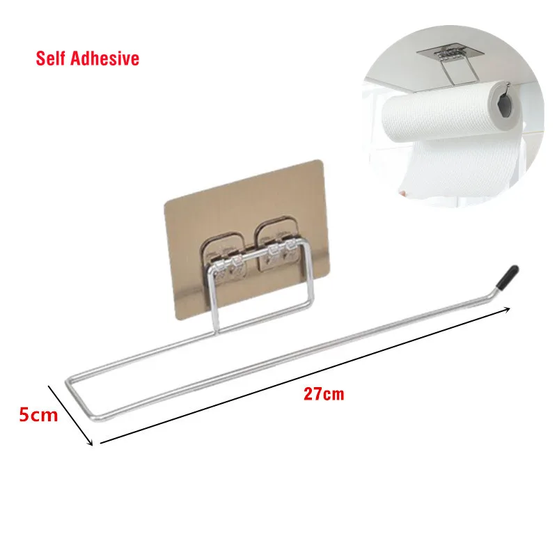 Adhesive Stainless Toilet Paper Holder Bathroom Wall Mount Storage Stand Kitchen Roll Paper Tissue Towel Dispenser Napkins Rack