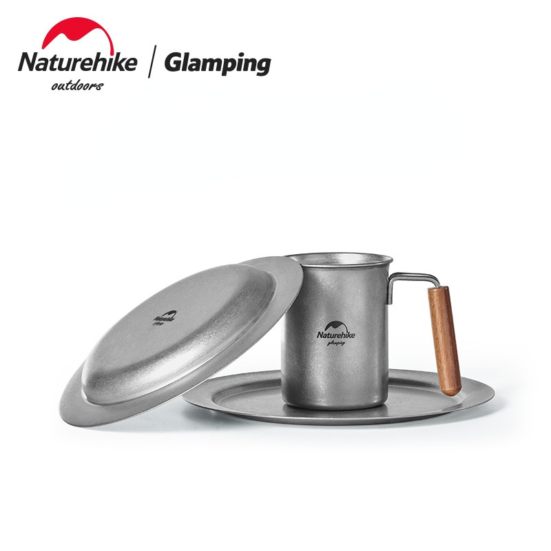 Naturehike Stainless Steel Vintage Cutlery Camping Dinner Plate Outdoor Cup And Plate Picnic Equipment For Picnic Barbecue