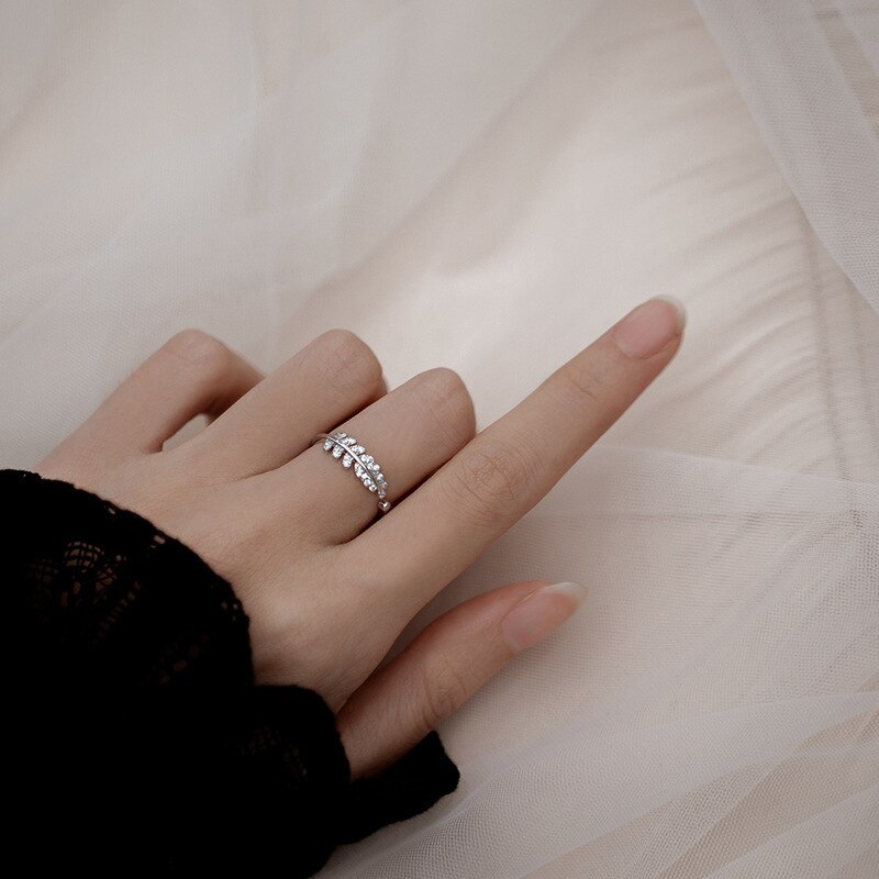 Persönlichkeit retro Silber Überzogene Blatt Liebe Umarmung Ringe Für Frauen Schmuck Neue Kreative Offenen Ring Anillos Einstellbar