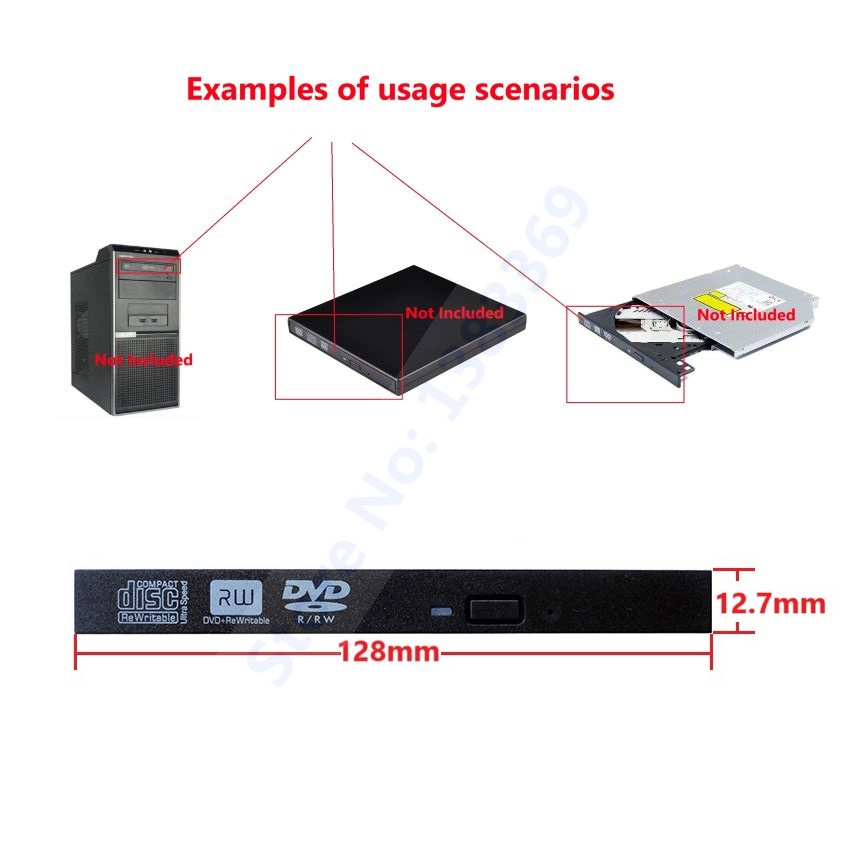 Flat Standard 12.7mm Bluray Logo Optical Drive Bezel Faceplate Front Panel Cover for BD CD ODD Internal Burner Faceplate