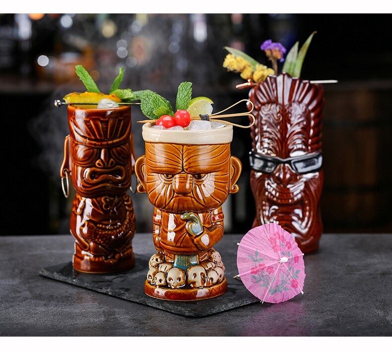 Maori Chiefs Tiki Mug Cocktail Cup Beer Wine Mug Ceramic Tiki Mugs Art Crafts Hawaii Mugs