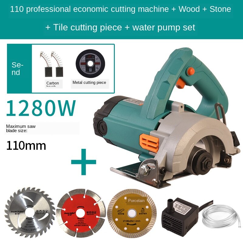Stone cutting machine tile woodworking small portable household marble machine slotting machine: C220v