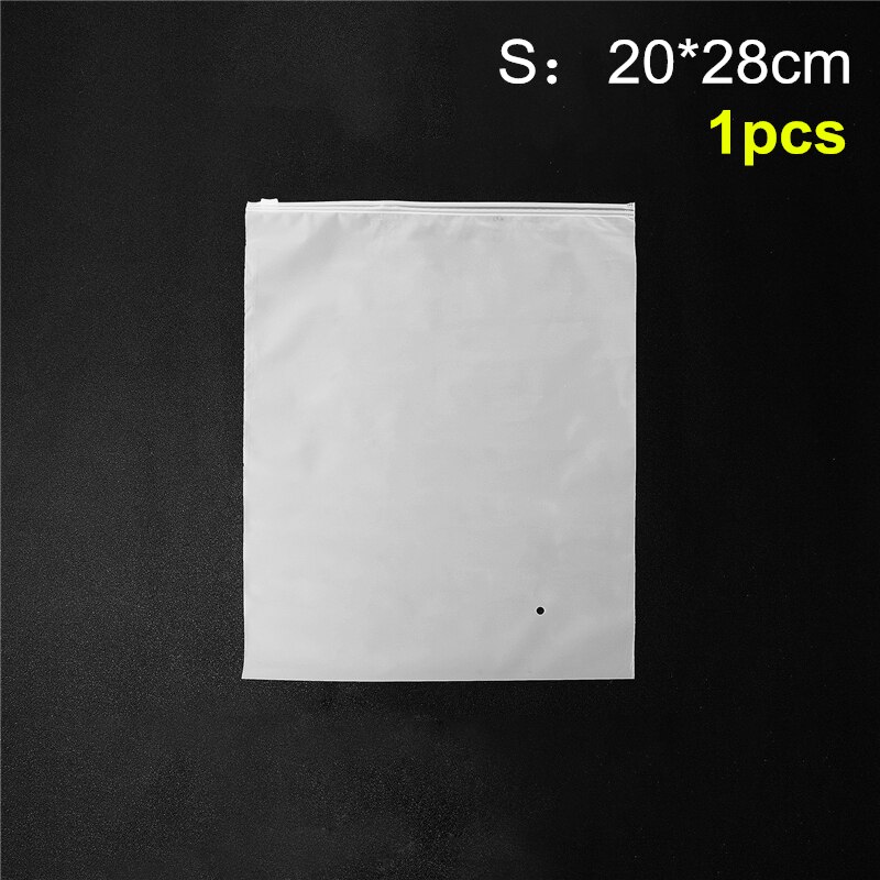 Bolsa de almacenamiento de plástico transparente mate, 3 uds., bolsas de viaje con cierre de cremallera, para embalaje de ropa, organizador de zapatos, 3 tamaños: 1pcs small