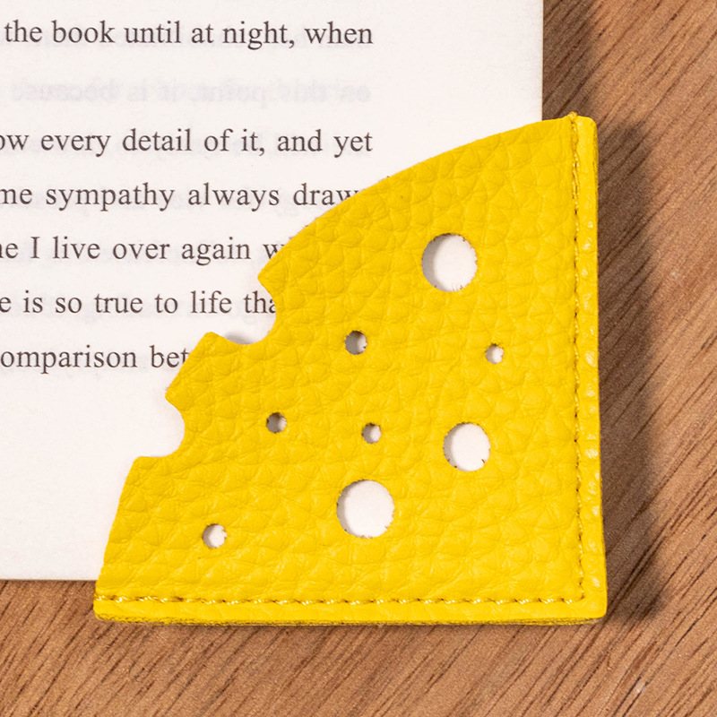 Cheese Shape Bookmark PU Book Marker Paper Corner Protection Anti-roll Marking Page Finder Book Accessories Reading: Blue