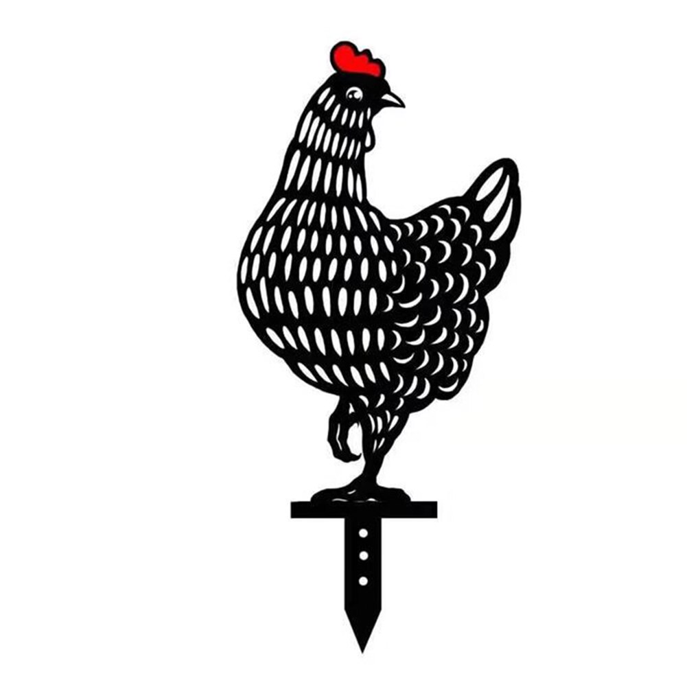 Tuin decoratie vogel beeldje - Kip - 20 x 21 cm - metaal | Leen Bakker
