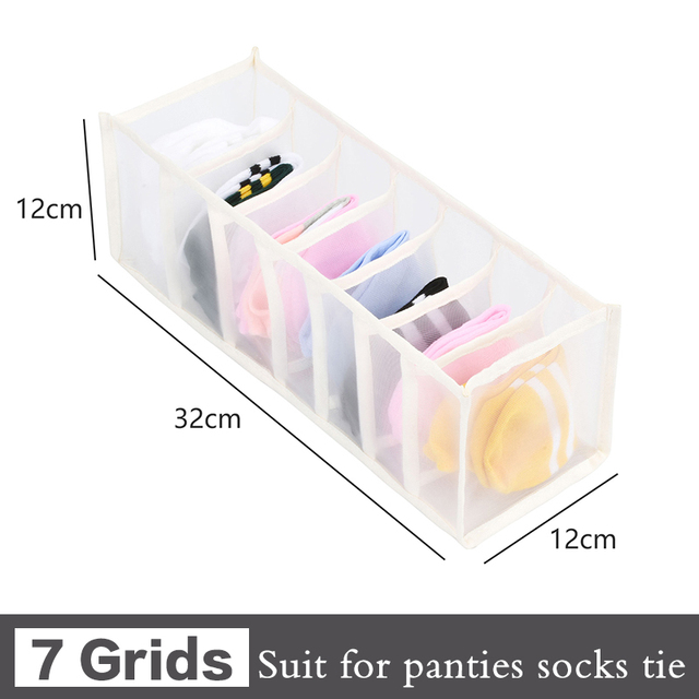 Ondergoed Lade Organizer Opbergdoos Opvouwbare Closet Organisatoren Lade Divider Opbergdozen Voor Onderbroeken Sokken BH: Licht Geel