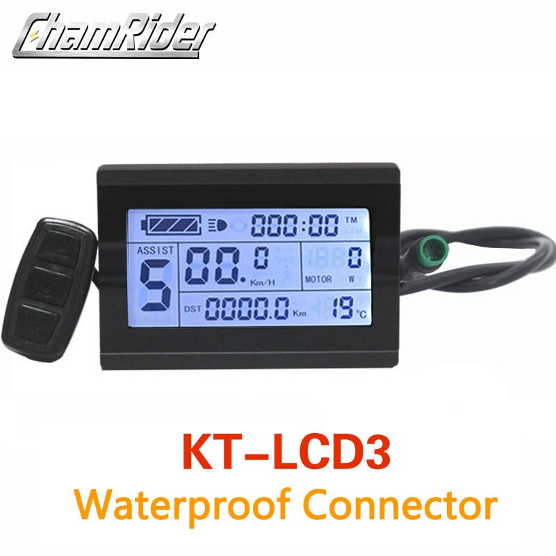 LCD3 Ebike Display LCD8HU KT LCD Electric Bicycle Meter LCD5 For KT Intelligent Controller 52V 48V 36V LCD Panel Waterproof Plug: Waterproof LCD3