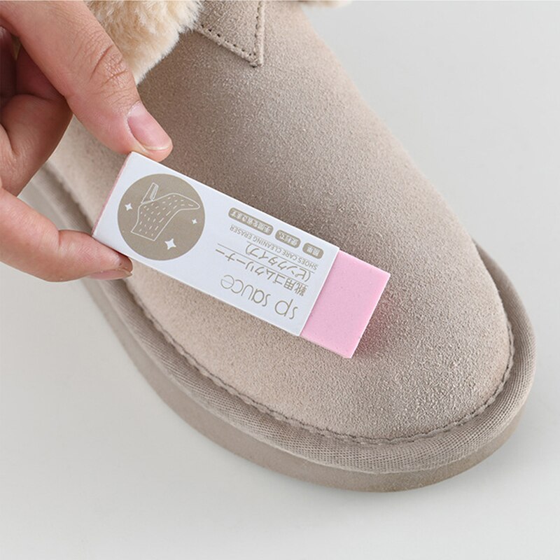 Goma de borrar para limpieza de zapatos, limpiador de botas de ante y piel de oveja, Tela de cuero mate, cepillos para el cuidado de los zapatos, zapatillas blancas de goma, 1/2 uds.
