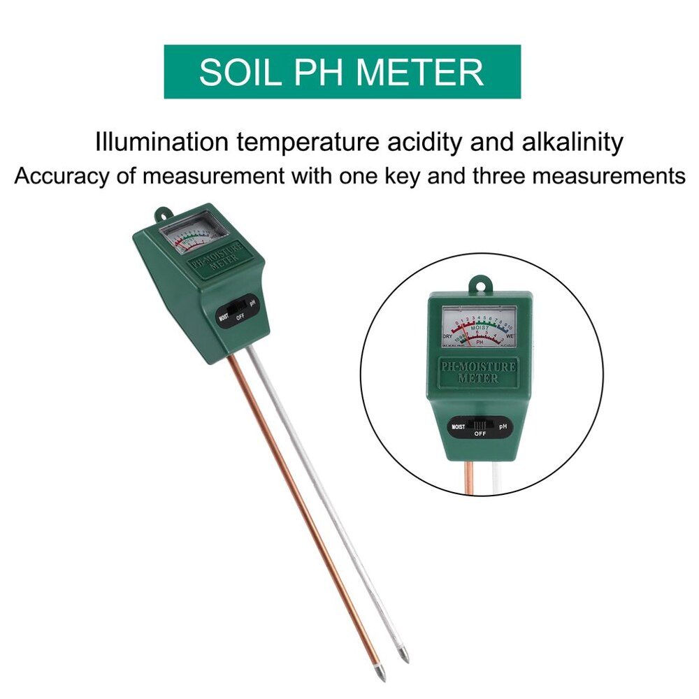 2 In 1 Soil Hygrometer Dual-Probe Soil Tester Garden Moisture Soil PH Light Intensity Meter Tester Tool