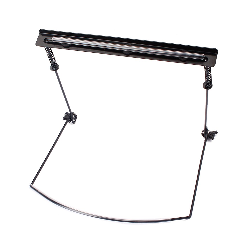 24 Hole Metal Harmonica Stand Round Neck Adjustable Black