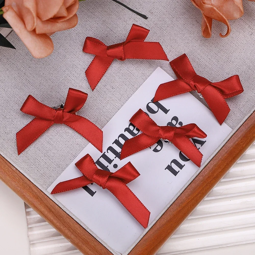 5-24 Uds Y2k niñas arcos Mini pinzas para el cabello horquilla de Metal pasador hecho a mano cinta arco flequillo Clip accesorios para el cabello de: XXS / Azul