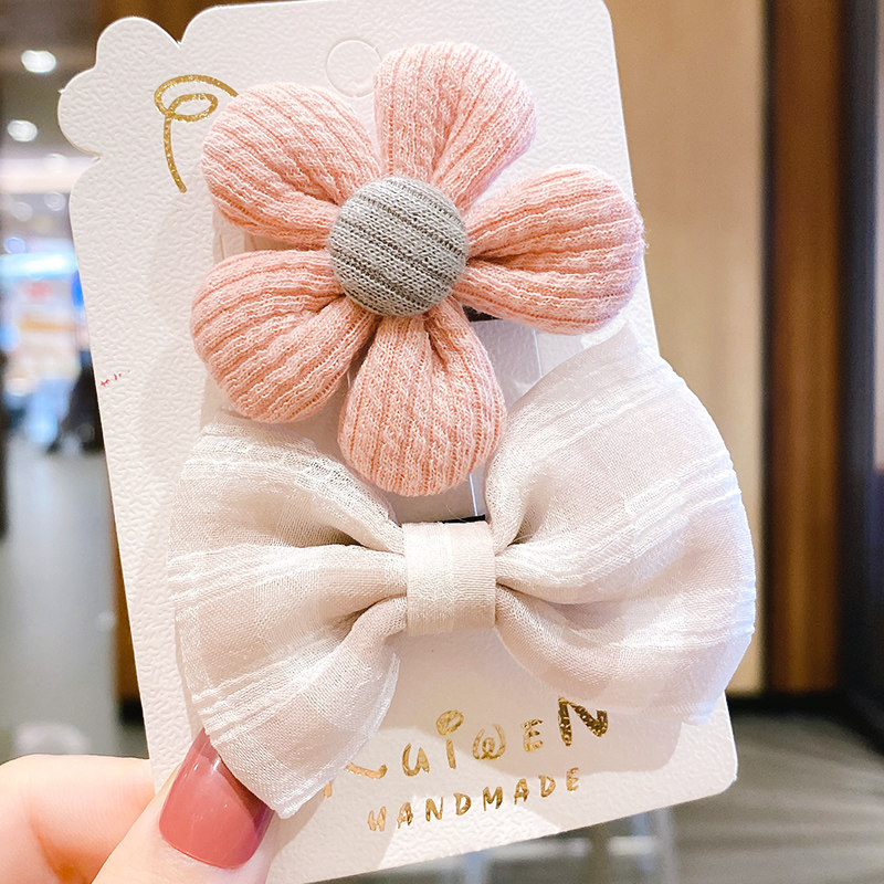 Bebê clipes de cabelo pinos para crianças kawaii pequenas flores da criança do bebê meninas xadrez acessórios para o cabelo conjunto criança barrettes bb clipe arco: 5