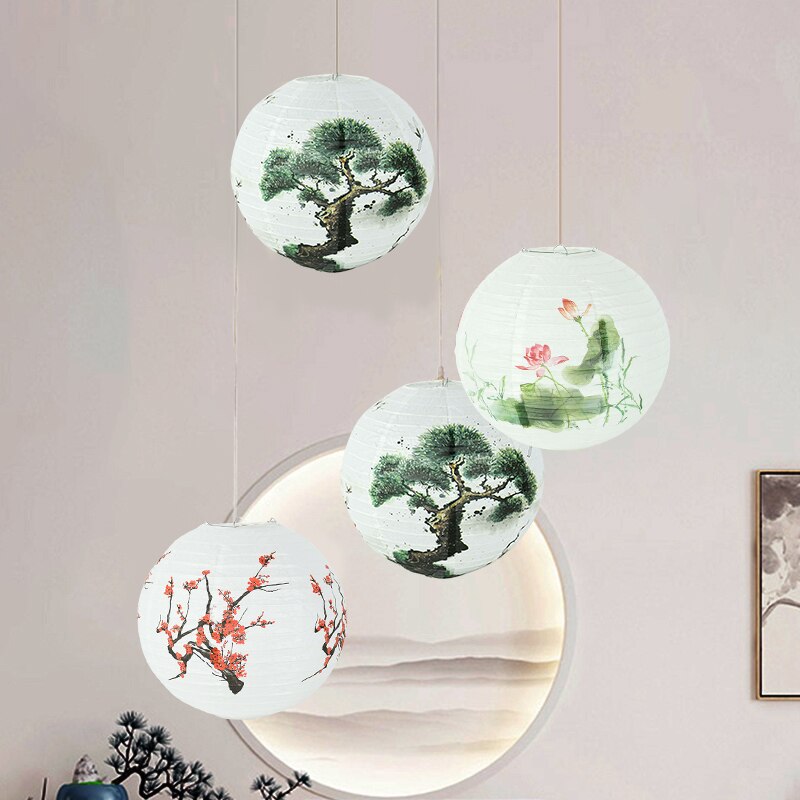 30cm Blume Pflanze Gedruckt Blume Runde Der Antike Chinesische orientalisch Stil Papier Laterne Festliche Hochzeit Geburtstag Party Heimat Dekor